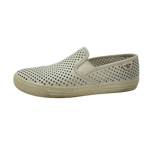 Tory Burch Jesse Womens Perforated Slip-On Sneakers Size 6 White - Picture 2 of 6